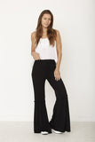 drawstring ruffle wide leg pants