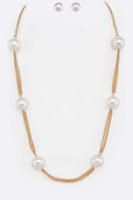 Pearls Station Necklace Set