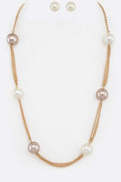 Pearls Station Necklace Set