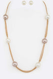 Pearls Station Necklace Set