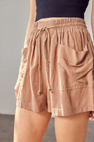 Shirred Wide Waistband Shorts