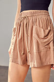 Shirred Wide Waistband Shorts