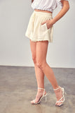 Fringe Trim Hem Shorts