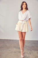 Fringe Trim Hem Shorts