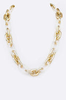 Mix Resin Chain Collar Necklace