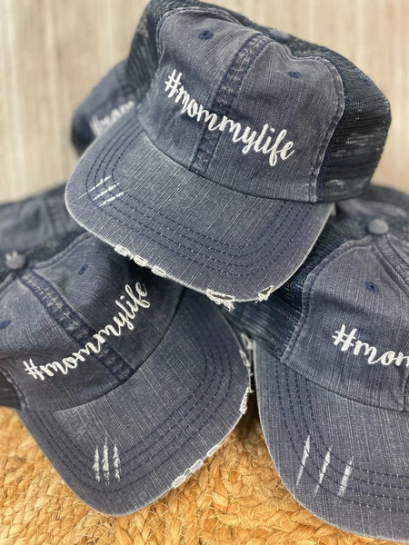 hashtag mommylife embroidered trucker hat