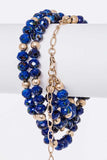 Lapis Faceted Bead Wrap Around Bracelet