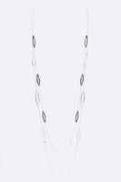 Mix Plated Station Layered Long Necklace