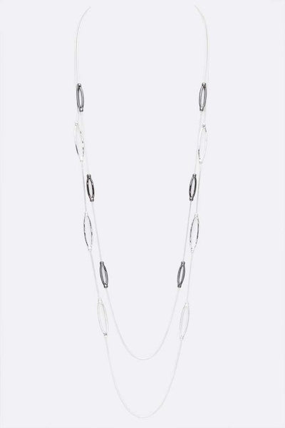 Mix Plated Station Layered Long Necklace