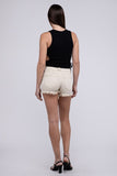 Zenana Acid Washed Frayed Cutoff Hem Shorts