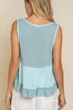 Sleeveless V-neck Mini Babydoll Tank Top