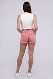 Zenana Acid Washed Frayed Cutoff Hem Shorts