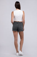 Zenana Acid Washed Frayed Cutoff Hem Shorts