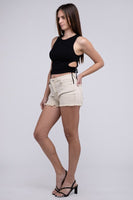 Zenana Acid Washed Frayed Cutoff Hem Shorts