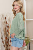 solid smocked oversized fall blouse top