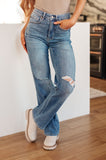 Judy Blue - Bree High Rise Control Top Distressed Straight Jeans