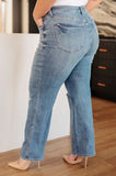 Judy Blue - Bree High Rise Control Top Distressed Straight Jeans