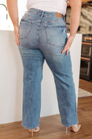 Judy Blue - Bree High Rise Control Top Distressed Straight Jeans