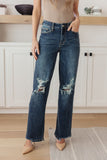 Judy Blue - Rose High Rise 90's Straight Jeans in Dark Wash