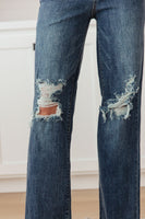 Judy Blue - Rose High Rise 90's Straight Jeans in Dark Wash