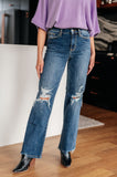 Judy Blue - Rose High Rise 90's Straight Jeans in Dark Wash