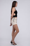 Zenana Acid Washed Frayed Cutoff Hem Shorts