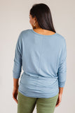 Daytime Boat Neck Top in Blue Gray