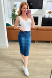 Judy Blue Marcy High Rise Denim Midi Skirt